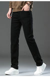 New Plus Size High End Casual Pants for Men's Straight Stretch Loose Mid High Waist Long Pants Brand Clothing Slim Jeans 28-44