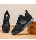 2025 New Shoes for Men Leather Casual Shoe Fashion Lace-up Leisure Striped Flat Shoes for Man Spring Autumn Cool Loafers