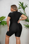 Plus Size One-piece Swimming Suit Zip-up Sports Swimsuit Bathing Suit Women Dive Skin Shorts Bathing Suit for Lady