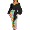 Fashion Blouse for Women 2024 Slash Neck Full Sleeve Sashes Solid Elegant African Ladies Luxury Designer Fashion Shirts Tops