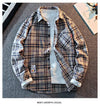 2025 New Arrival Mens Plaid Shirt Long Sleeve Casual Shirts Button Down Regular Fit Work Shirts