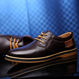 Mens Shoes Hand Sewn Cowhide Leather Shoes Men's Casual Loafers Plus Size 38-48
