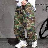 Mens American Tactical Cargo Pants Premium Camo Baggy Loose Fit Vintage Streetwear Korean Style Trendy Workwear Khaki Pants Male