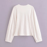 Women's Suit 2025 Spring New Women's Clothing Fashion Long Sleeve O-neck Pleated Top Double-Sided Fabric Office Top Casual Pants