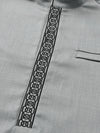 Muslim men's robe long-sleeved ethnic style embroidered stand collar Arabic clothing men's Islamic casual robe