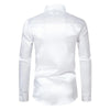 Nightclub Dress Red Satin Shirts Men Clothing Silk Like Long Sleeve Roupas Masculinas Mens Sexy Wedding Party Button Up Shirts