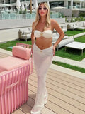 3 Pieces Bikini Set Sexy Women Swimsuit Swimwear Female Solid Long Skirt Cover Up Bikini Set Biquini Bathing Suit Swimming Suit