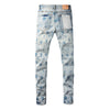 Top quality jeans Men Fashion High street Wash blue print letters Fashion Repair Low Rise Stretch Skinny Trousers Brand pants