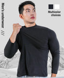 Plus Size T Shirt For Men Long Sleeve Cotton Casual Tops Black White Crew Round Neck T-shirt Man Tshirts Clothing M-3XL