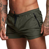 Mens Swim Trunks with Zipper Pockets Mesh Liner Summer Beach Board Shorts Quick Dry Swimming Bathing Suit Swimsuit Swimwear