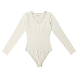 Woman Clothing Women'S Sexy Knitted  Underwear Crew Neck Long Sleeve Leggings Slim Jumpsuit Bodysuit Top Ropa Mujer Juvenil