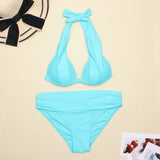 Women's Swimwear 2022 Push Up Bikini Two Pieces Swimsuits Halter Bandage Bathing Suits Sexy Thong Bikini Sets Summer Beach Wear