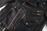 PLUS Size Leather Coats Male Luxury Brand Winter Mens Fashion Motorcycle PU Leather Jacket Cool Zipper Pockets Leather Jacket