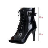 Woman Shoes Ankle Boots Spring Summer Sandals Elegant Party Pole Dance Gladiator Peep Toe Super High Heel Sexy Lace-up Plus Size