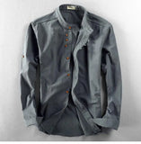 Plus Size 6XL 7XL Men's Casual Cotton Linen Shirt Formal Retro Long Sleeve Soft Loose Shirts Male Oversized Clothing Shirts Tops