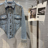 Chic Rhinestoness Tassels Beaded Denim Coat Bareback Diamonds Fringed Jeans Jacket Crystal Cardigan Streetwear Jaquetas