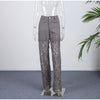 Plus Size Women's Stretch Denim Jeans With Cut-Out Lace Splicing Summer New High Waist Wide Pants Elegant Female Chic Trousers