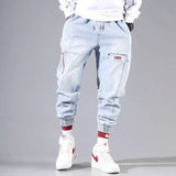 Plus Size 5XL Men's Baggy Harem Jeans Hip Hop Male Trousers Black Blue Cargo Jeans Man Fashion Streetwear Denim Jogger Pants