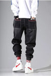 Plus Size 5XL Men's Baggy Harem Jeans Hip Hop Male Trousers Black Blue Cargo Jeans Man Fashion Streetwear Denim Jogger Pants