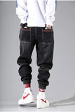Plus Size 5XL Men's Baggy Harem Jeans Hip Hop Male Trousers Black Blue Cargo Jeans Man Fashion Streetwear Denim Jogger Pants