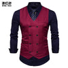 2025 Men's Formal Dress Vest Top Double Breasted Casual Tank Tops Solid Slim V-Neck Club Party Suits Vest Formal Waistcoat Men
