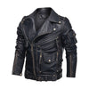 PLUS Size Leather Coats Male Luxury Brand Winter Mens Fashion Motorcycle PU Leather Jacket Cool Zipper Pockets Leather Jacket