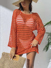 Women's Plus Size Swim Cover Up – Long Sleeve Beach Tunic Dress for Sun Protection, Swimwear Bikini Wrap, Ladies Sports Swimwear