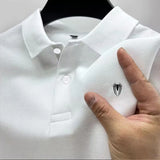 2025 summer new men's polo collar shirt casual comfortable fashionable versatile high quality short-sleeved printed T-shirt tops