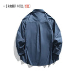 Men Oversize Loose Casual Long Sleeve Outdoor Cargo Shirts Cityboy Streetwear Fashion Plus Size Washed Cotton Shirt Blouse
