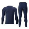 2-piece plus size men's fall/winter thermal underwear set fashion simple sleeve striped long-sleeved trousers casual pajamas set