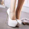 Sexy Platform Shallow Shoes Woman Pumps Round Head Bling Sequins Slip-On Ultra Thin High Heels Party Wedding Shoe Zapatos