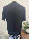 Men's Casual Tops Summer Cool Knitted Men's Shirt Short Sleeve Lapel Solid Color Hollow Breathable Men's Clothing