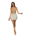 Women Party Dresses Elegant Short Feather Dress Ladies Sexy Backless V-neck Bandage Bodycon Dress Banquet Clothing