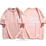 Men Clothes Plus Size Anti Cardio Club T Shirt Gym Life Letter Print T-Shirt  Tshirt for Women Oversize Male Tee Summer