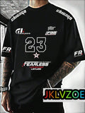 Mens Fashion Plus Size Racing Tshirt Casual Street Style Motorcycle Graphic Tees Breathable Loose 3D Short Sleeve Top Streetwear