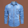 Plus Size 5XL Spring Long Sleeve Loose Denim Shirts Men Pure Cotton Shirt High Quality Male Autumn Fashion Casual Outwear Shirts