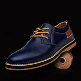 Mens Shoes Hand Sewn Cowhide Leather Shoes Men's Casual Loafers Plus Size 38-48