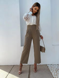 Women's Blouse White blank Elegant V-neck Lace Sleeve Cut-out Patchwork Office Commuter Black Shirt  For Female  S-XXL