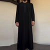 Muslim men's robe long-sleeved ethnic style embroidered stand collar Arabic clothing men's Islamic casual robe