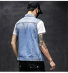Brand New Men's Ripped Denim Vests Hip Hop Streetwear Fashion Sleeveless Cotton Jacket High Quality Man Casual Cowboy Waistcoat