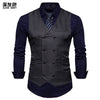 2025 Men's Formal Dress Vest Top Double Breasted Casual Tank Tops Solid Slim V-Neck Club Party Suits Vest Formal Waistcoat Men