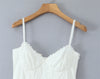 Women Dress 2025 New Fashion Summer Vintage White Lace-Panelled Cotton Dresses for Women Elegance Chic Ladies Midi Dress
