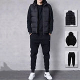 Casual Suit Men's Autumn New Style Loose Plus Size Trend Sweaters and Trousers Sports Casual Three-piece Set