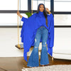 SOMO Plus Size Women Clothes Pleated Long Cape Shirt Bat Full Sleeve Irregularity Blouse Top One Size Loose Dropshipping 2023