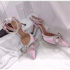 Womens Sandals Sexy Pointed Toe Luxurious Rhinestone Designer Women's Shoes Summer New Elegant Party Dress Womens Stiletto Heels