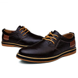 Mens Shoes Hand Sewn Cowhide Leather Shoes Men's Casual Loafers Plus Size 38-48