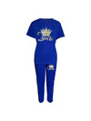 Plus Size Europe and America New Summer  Women's Printed Comfortable Casual Set