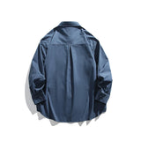 Men Oversize Loose Casual Long Sleeve Outdoor Cargo Shirts Cityboy Streetwear Fashion Plus Size Washed Cotton Shirt Blouse