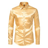 Nightclub Dress Red Satin Shirts Men Clothing Silk Like Long Sleeve Roupas Masculinas Mens Sexy Wedding Party Button Up Shirts