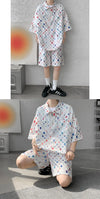 Plus Size Men's Shorts Sets Outfits 2 Piece Summer Tracksuit Short Sleeve Polo Shirt with Shorts Set Casual Sport Suit M-XXXXXL
